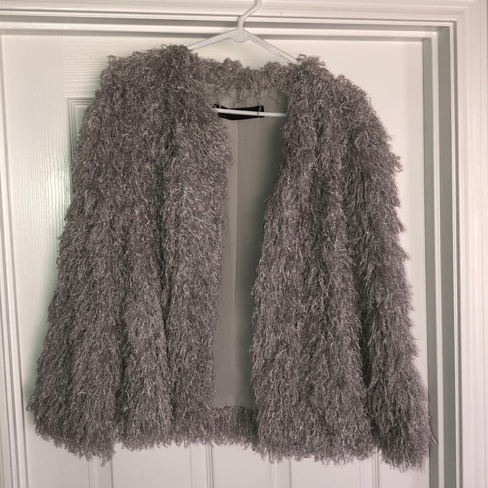 ZARA sparkly grey sweater coat